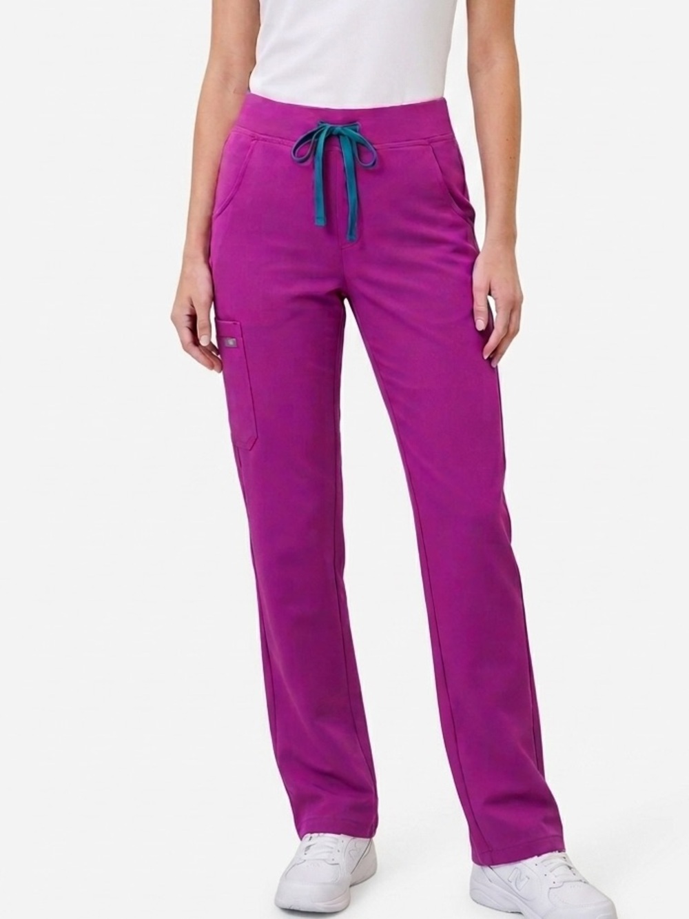 NWOT Figs High Waisted Kade Cargo Scrub Pants Bright Fuscia (sold out online)